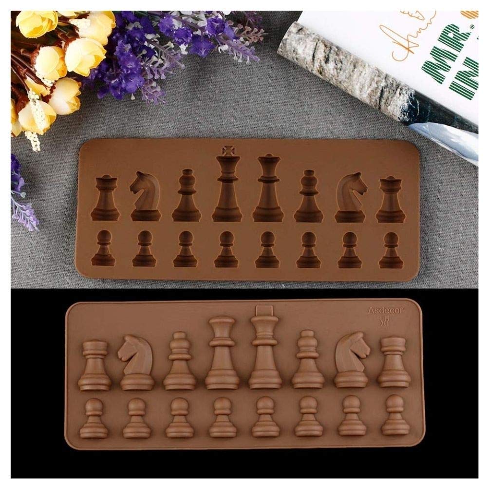 1162 Silicone Chocolate Chess Shaped Mould - 16 Cavity - SkyShopy 1162 Silicone Chocolate Chess Shaped Mould - 16 Cavity - SkyShopy